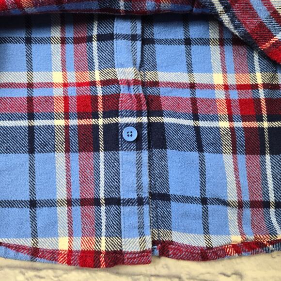 Women's Old Mill Blue Plaid Flannel Shirt Soft Cozy Medium Weight size Medium - Picture 9 of 12